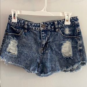 High waisted denim shorts